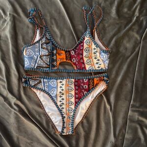 Cupshe Multicolor Boho Bikini Set